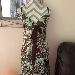 Kopa mint and brown long flowy dress